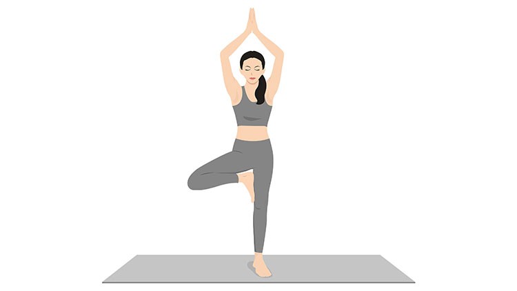 Illustration Yoga-Übung Baum