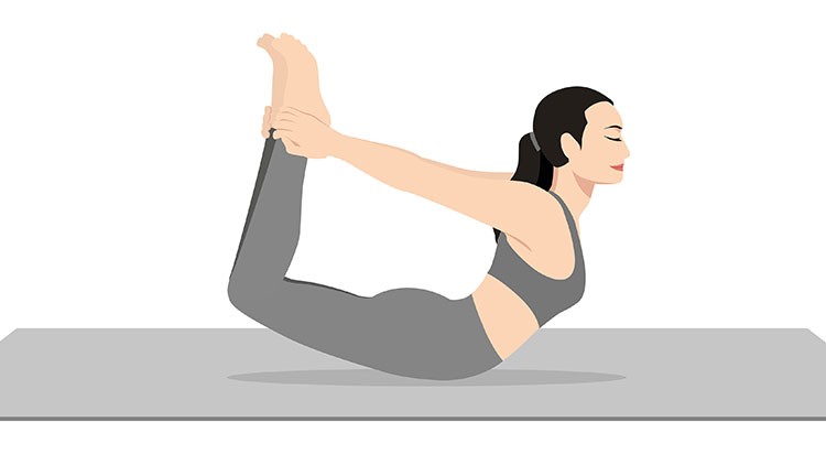 Illustration Yoga-Übung Bogen