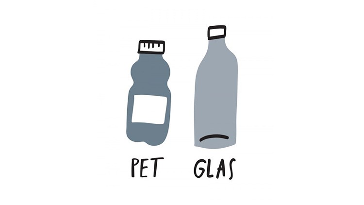 Illustration Pet oder Glas