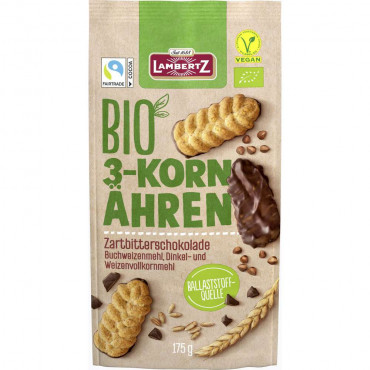 Kekse, Bio 3-Korn Ähren mit Zartbitterschokolade