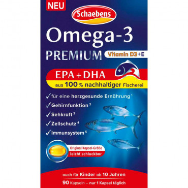 Omega 3-Kapseln Premium mit Vitamin D + E