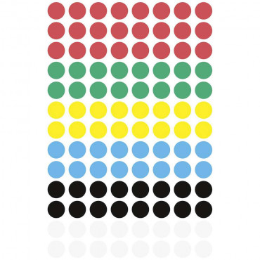 Markierungspunkte, Ø 8 mm, 4 Bogen/416 Etiketten, mehrfarbig