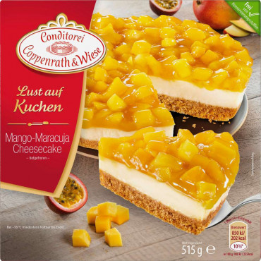 Mango-Maracuja Cheescake Lust auf Kuchen, tiefgekühlt