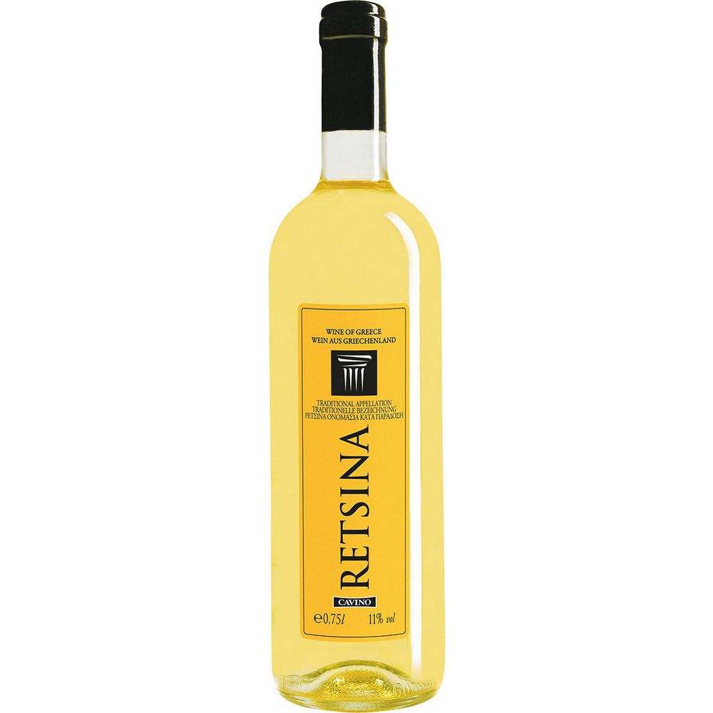 ⮞ Cavino Globus von Yellow , Label Retsina Weißwein