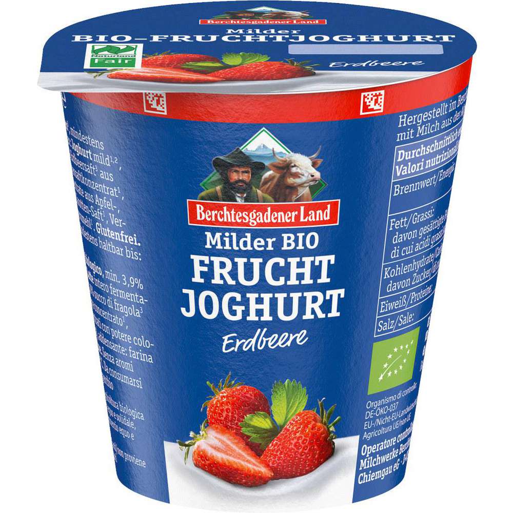 Bio Fruchtjoghurt Erdbeere Mild Von Berchtesgadener Land