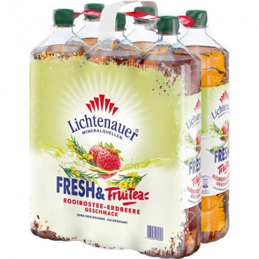 Wasser mit Geschmack Fresh n FruiTEA, Rooibostee-Erdbeere-Geschmack (6x 1,500 Liter)