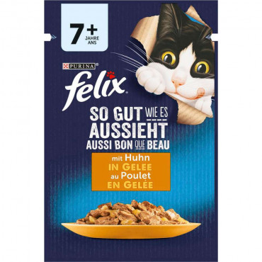 Katzen-Nassfutter Felix, So gut wie es aussieht, Huhn in Gelee
