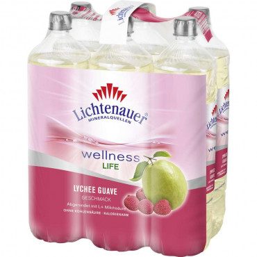 Wasser mit Geschmack, Wellness Life, Lychee-Guave-Geschmack (6x 1,500 Liter)