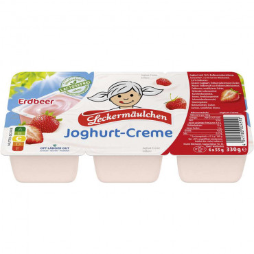Joghurt-Creme, Erdbeere, 6 x 55g