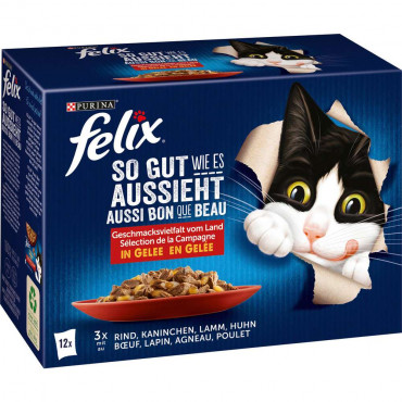 Katzen-Nassfutter Felix, So gut wie es aussieht, Fleischvielfalt in Gelee