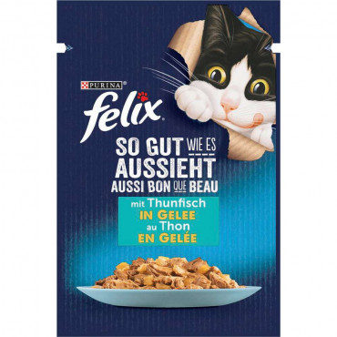 Katzen-Nassfutter Felix, So gut wie es aussieht, Thunfisch in Gelee