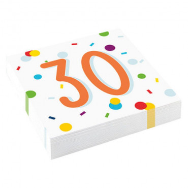 Servietten, Birthday 30 Confetti