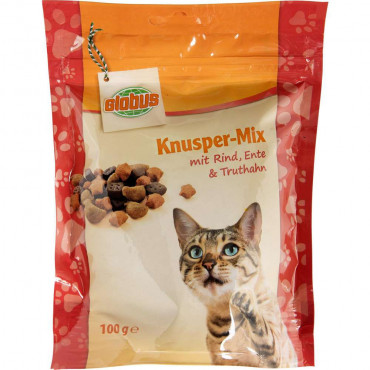 Katzen-Trockenfutter Knusper-Mix, Rind/Ente/Truthahn