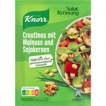 Salat Krönung, Croutinos mit Walnuss & Sojakernen