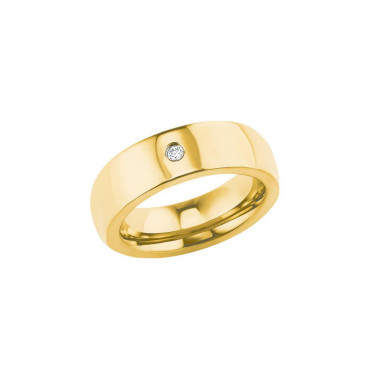 Damen Ring aus Edelstahl mit Swarovski Kristall, vergoldet (4056867023696)