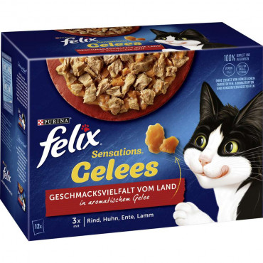 Katzen-Nassfutter Felix, Sensation Gelees, Geschmacksvielfalt vom Land