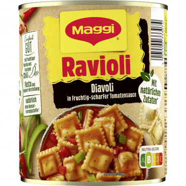 Ravioli, Diavoli in scharfer Tomatensoße